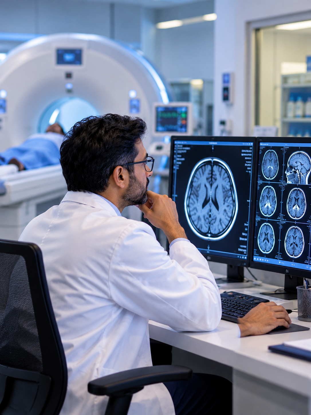 Radiologist Reviewing Brain Scans (1)